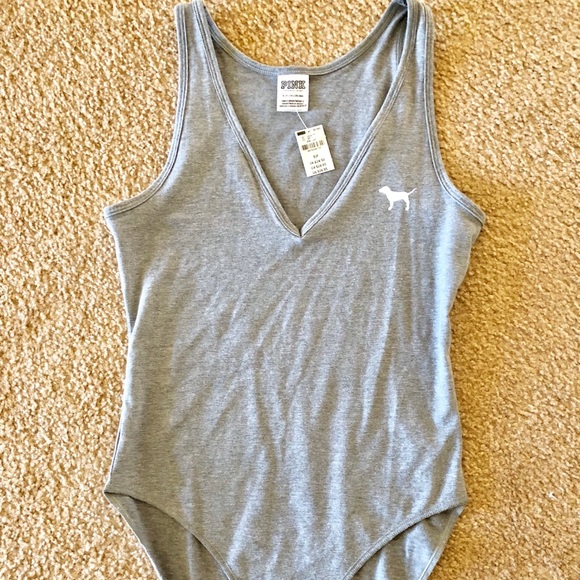 PINK Victoria's Secret Other - NEW PINK Victoria’s Secret Heather Gray Bodysuit.